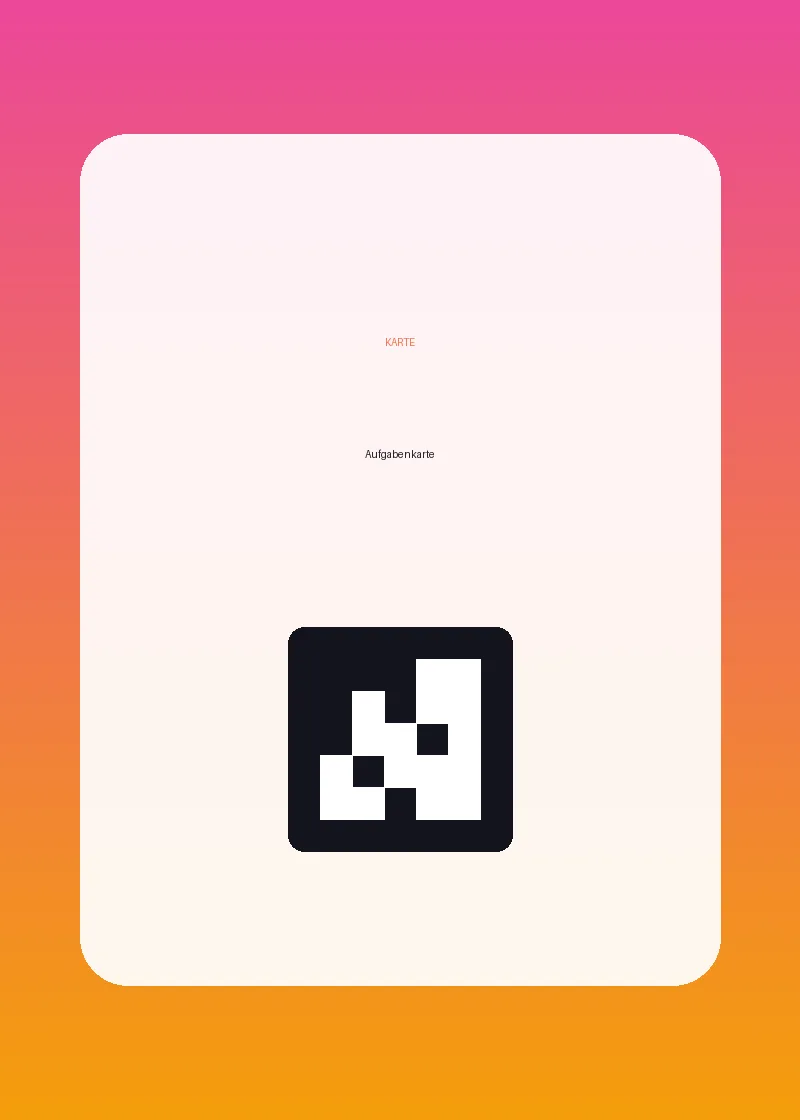 Aufgabenkarte mit Foto-Challenge und QR-Code