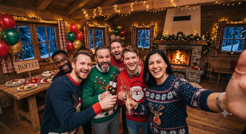Christmas party with ugly sweater theme